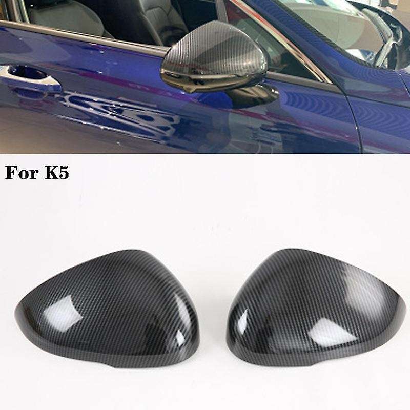 1 Pair Carbon Look Car Side Review Mirror Cover Cap Accessories for K5