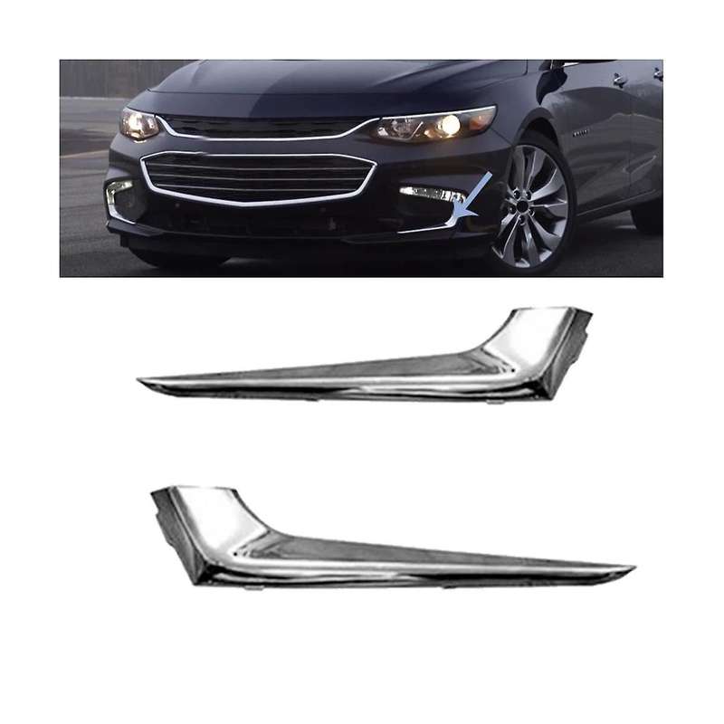 1 Pair Chrome Front Bumper Trim Stripe for 2016 -2018 Fog Light Cover Stripe Decoration