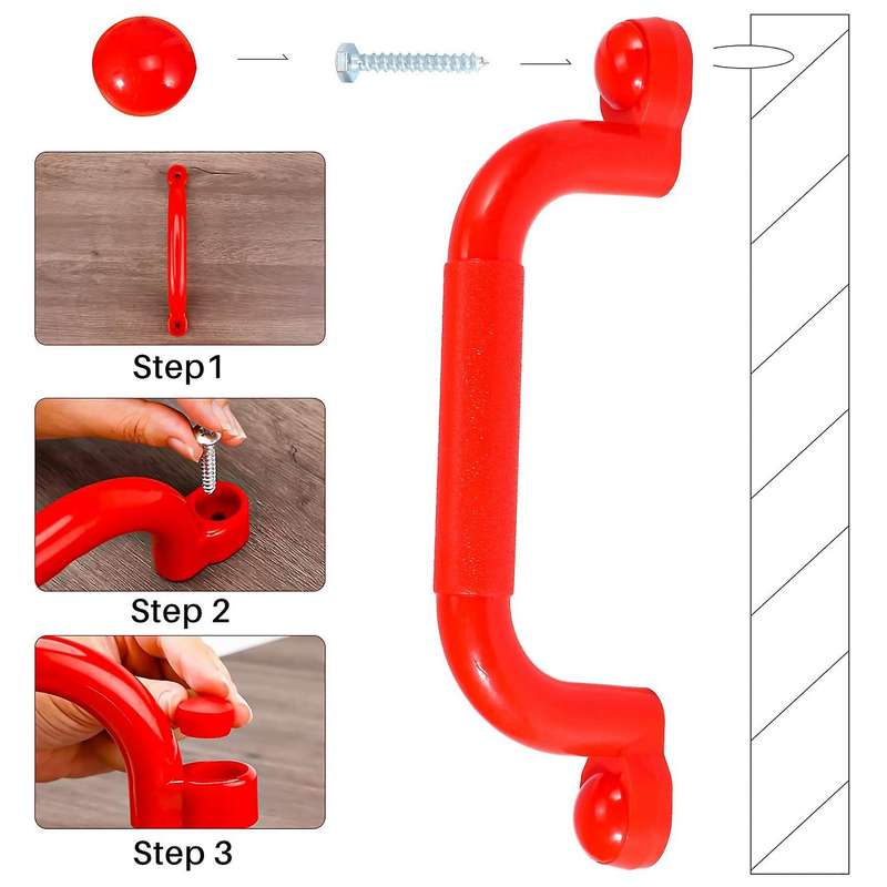 1 Pair Children Playground Nonslip Handle Mounting Hardware Kits Climbing Frame Stair Handrail Swin