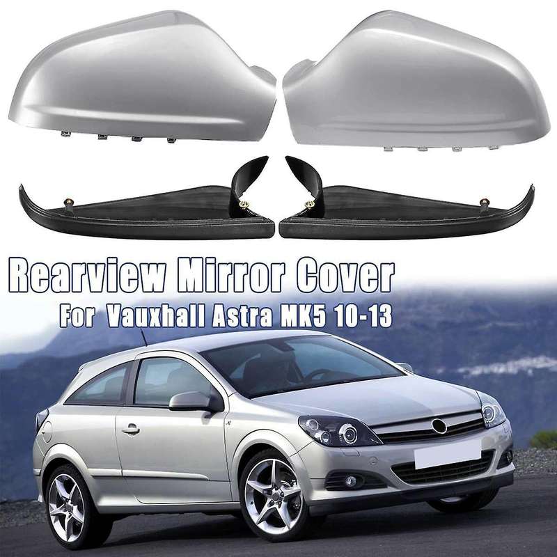 1 Pair Door Side Mirror Housing Wing Mirror Cover for H Mk5 2010-2013 Gloss Silver