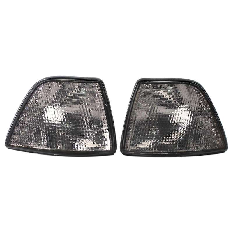 1 Pair Corner Light Cover, Smoke Color Corner Warning Light for - 3 Series 318I 325I E36 4DR 1992-19