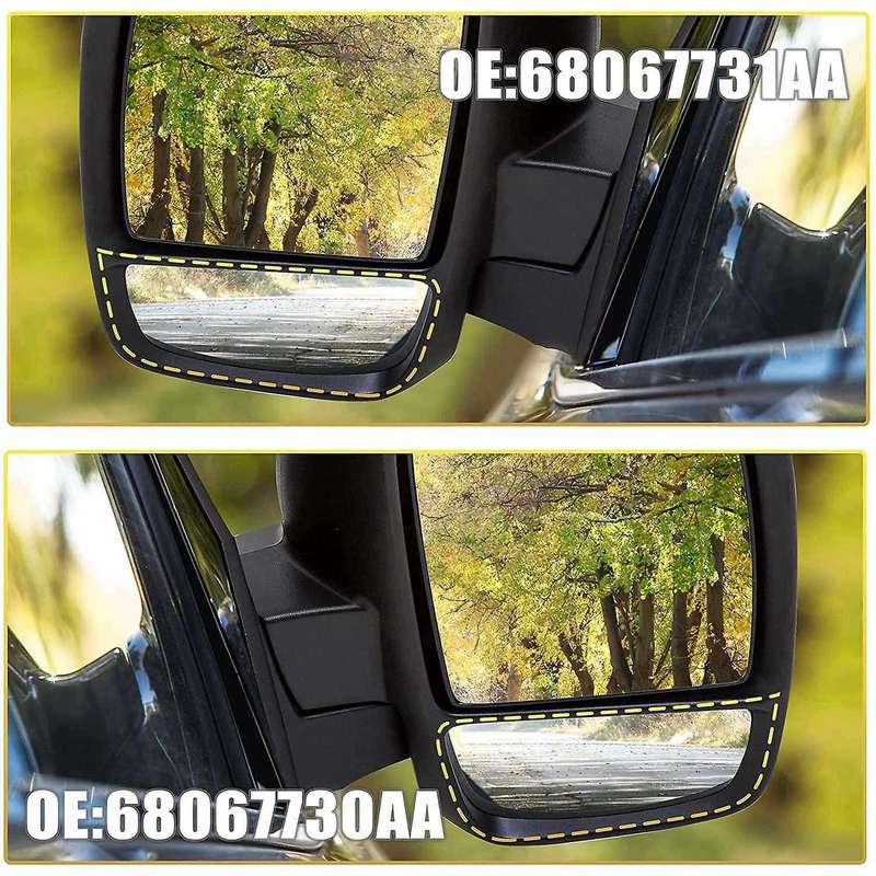 1 Pair Driver Passenger Side Rearview Mirror Glass Tow Mirror for Ram 1500 2500 3500 4500 5500 2009-