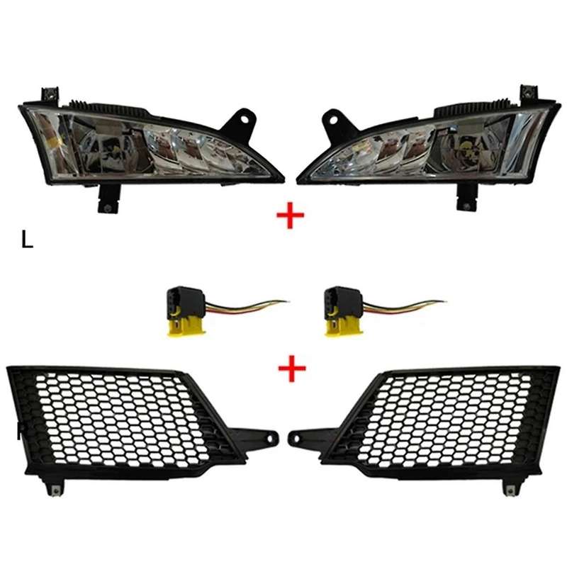 1 Pair Fog Lamp and Grille Fit for R/p Truck 24v Led Light with Cover Panel 2552712 2552711 2307647