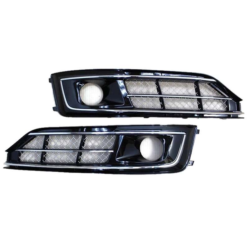 1 Pair Fog Light Grilles Front Bumper Lower Fog Light Grille Mesh Grill for - A8 D4 W12 4H0807680AA