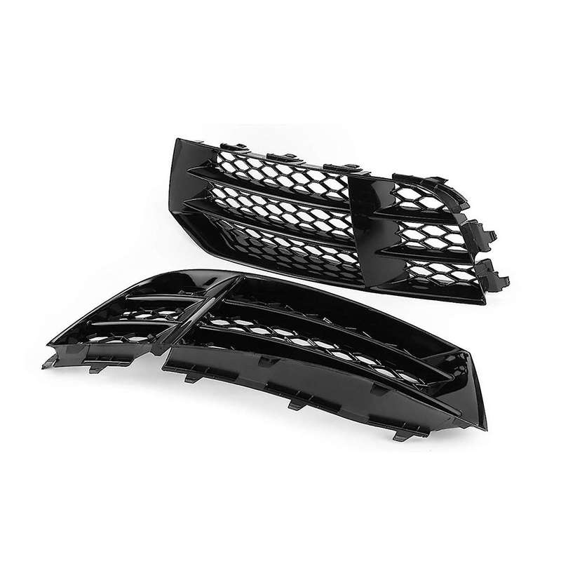 1 Pair Fog Light Frame Grille Sports Style Fog Light Cover for A4 S4 13-15 Decorative Modification