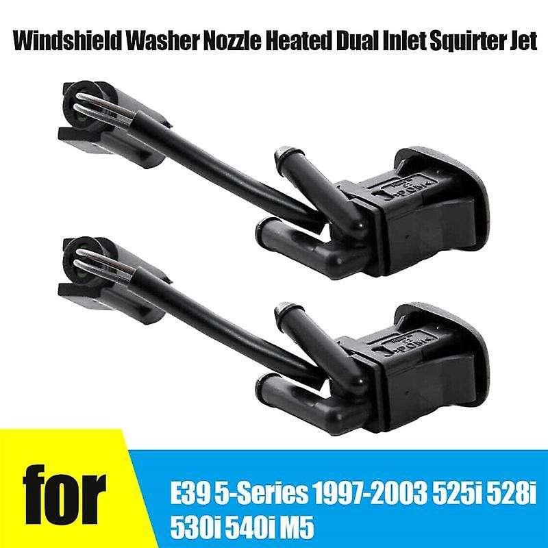 1 Pair for - E39 5-Series 1997-2003 525I 528I 530I 540I Windshield Washer Nozzle Heated Dual Inlet
