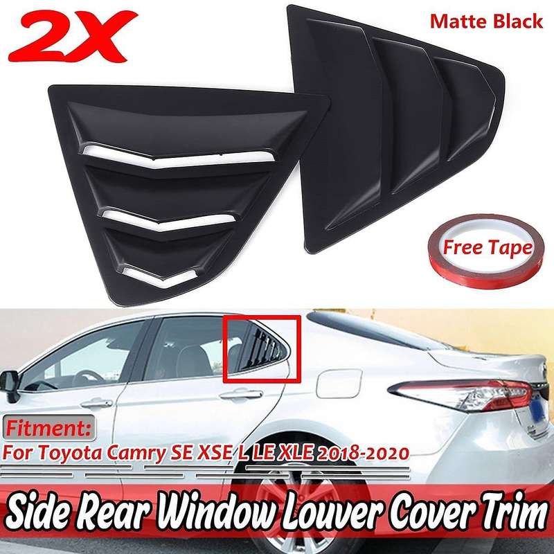 1 Pair for V70 2018 2019 2020 Window Scoop Louvers Cover Sun Matte Black
