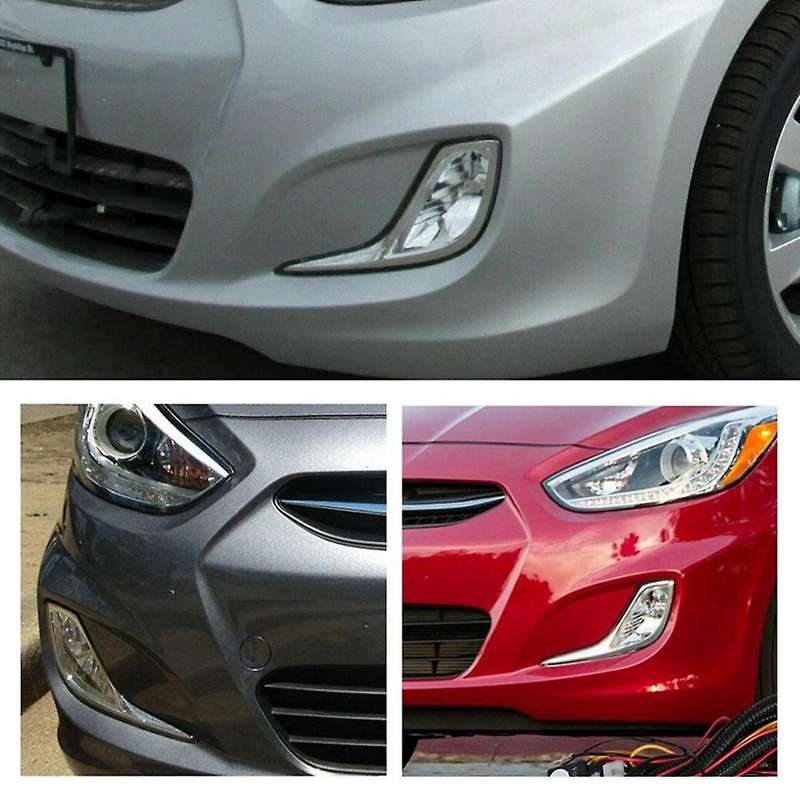 1 Pair Front Bumper Fog Light Assembly for Accent 2012-2017 92201-1R000 92202-1R000 with Switch Wire