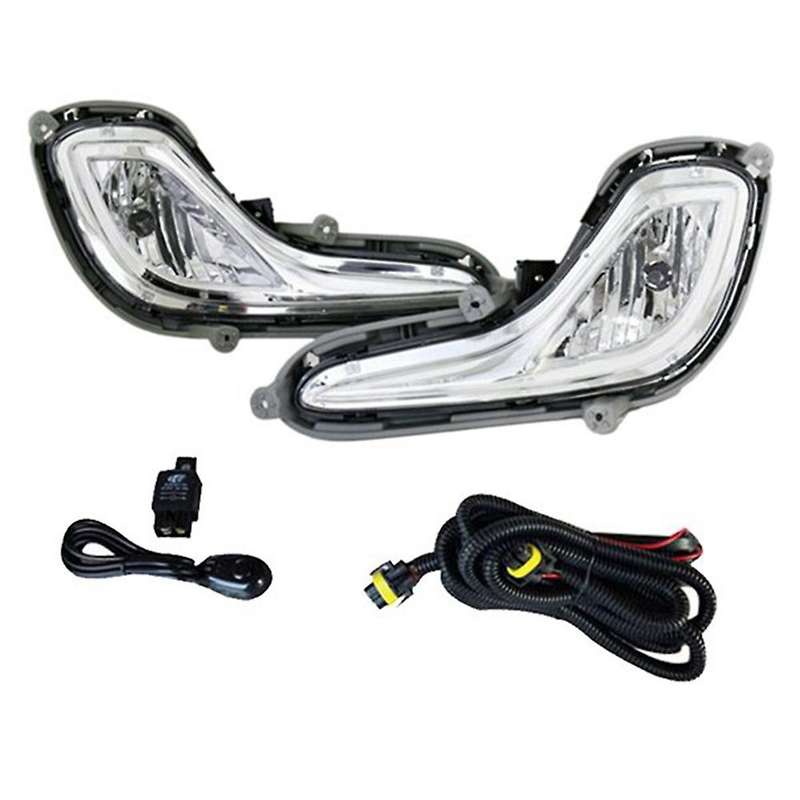 1 Pair Front Bumper Fog Light Assembly for Accent 2012-2017 92201-1R000 92202-1R000 with Switch Wire