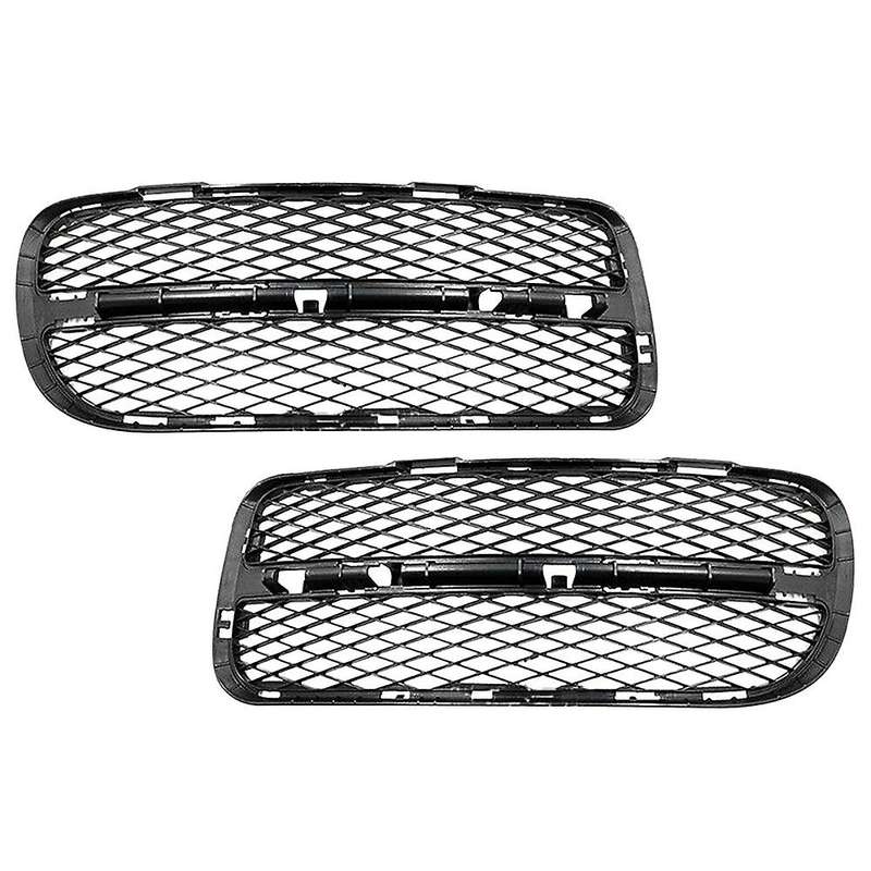 1 Pair Front Bumper Fog Light Cover Lower Grill Grille for 2002-2006 Black 7L6853665A 7L6853666A