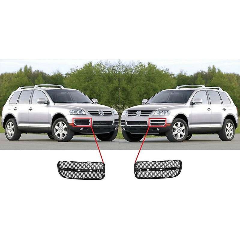 1 Pair Front Bumper Fog Light Cover Lower Grill Grille for 2002-2006 Black 7L6853665A 7L6853666A
