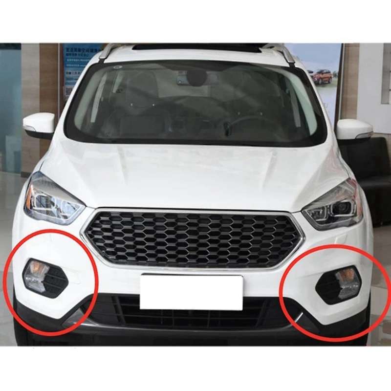 1 Pair Front Bumper Fog Light Frame Grille Cover for Escape Kuga 2017-2019
