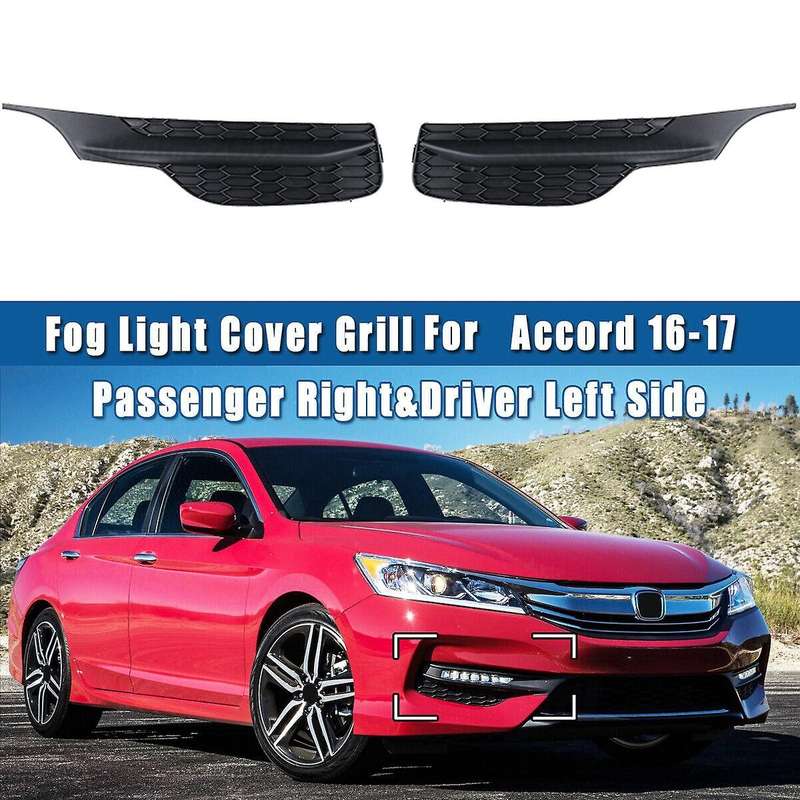 1 Pair Front Bumper Fog Light Lamp Grill Cover Sealed Bezel for Accord 2016-2017
