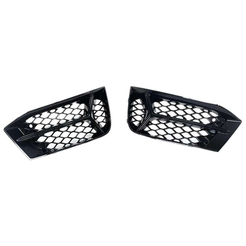 1 Pair Front Bumper Fog Light Grille Cover Honeycomb Fog Lamp Cover for A3 S3 17-20 Decorative Modi