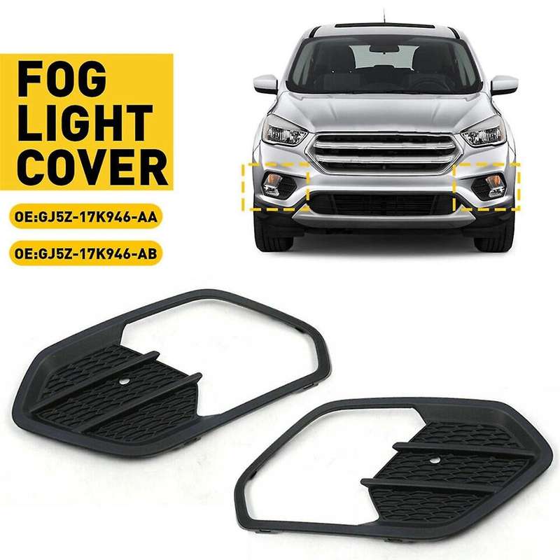 1 Pair Front Bumper Fog Light Frame Grille Cover F01039178 for Escape Kuga 2017-2019