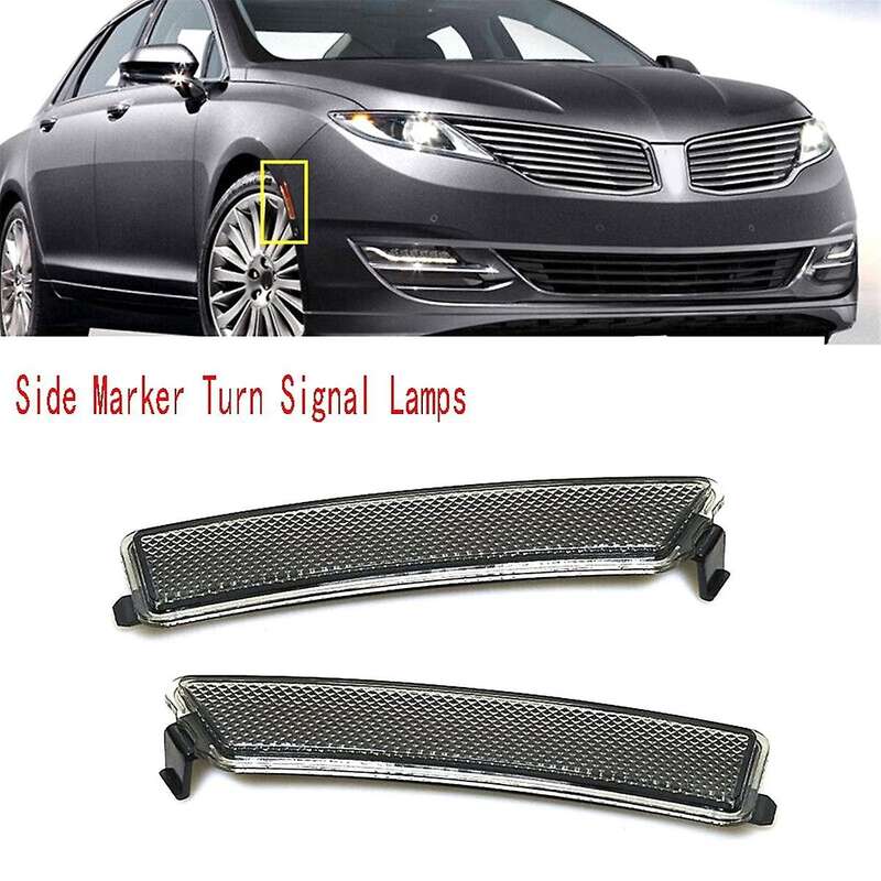 1 Pair Front Bumper Reflector Side Marker Lights Turn Signal Lamps for Mkz 2013-2016