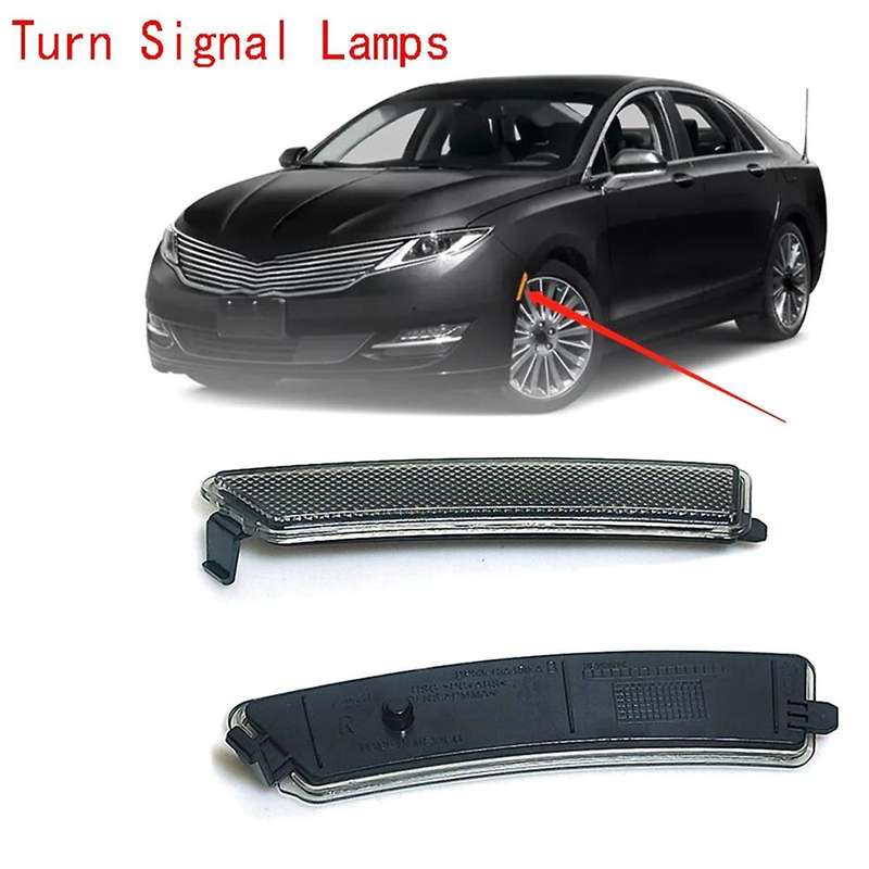 1 Pair Front Bumper Reflector Side Marker Lights Turn Signal Lamps for Mkz 2013-2016