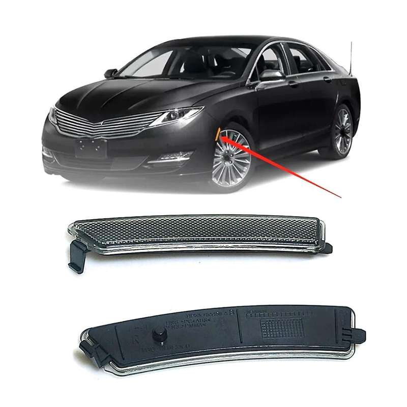1 Pair Front Bumper Reflector Side Marker Lights Turn Signal Lamps for Mkz 2013-2016