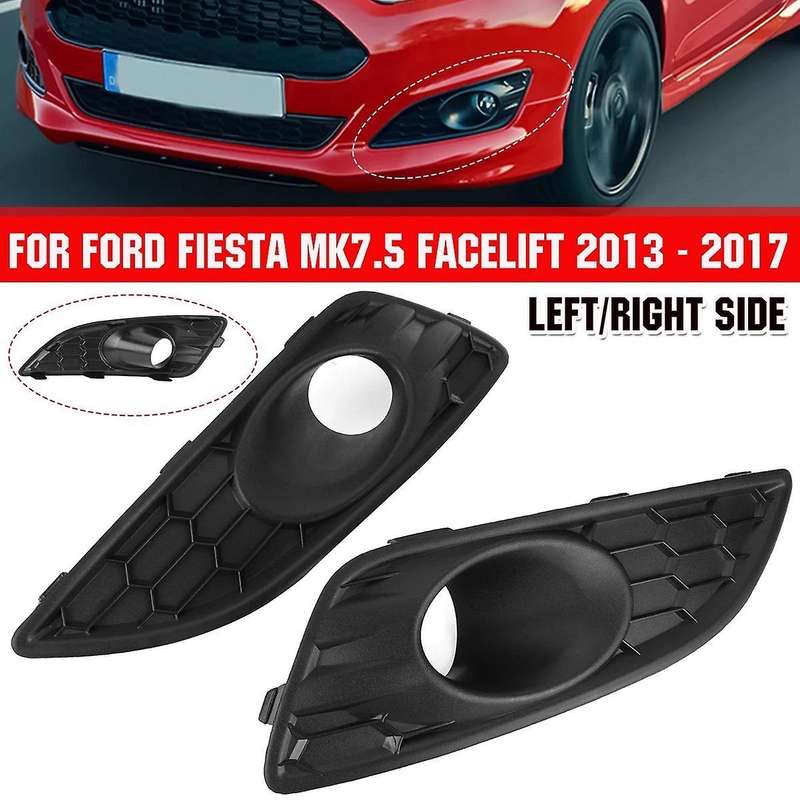 1 Pair Front Bumper Lower Honeycomb Fog Lamp Surround Grille Fog Light Trim Cover for Fiesta Mk7 Fa