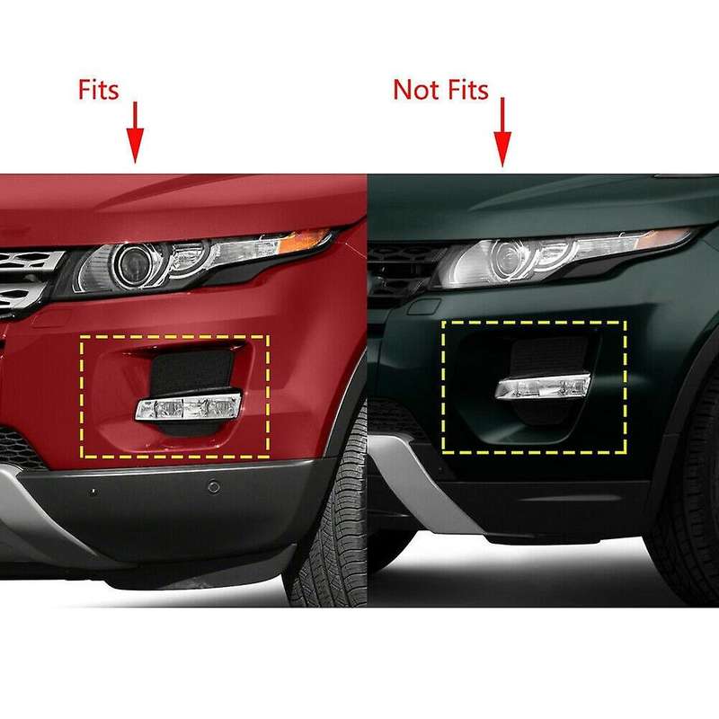1 Pair Front Fog Driving Light Grille Bezel Cover for Range Evoque 2012-2015