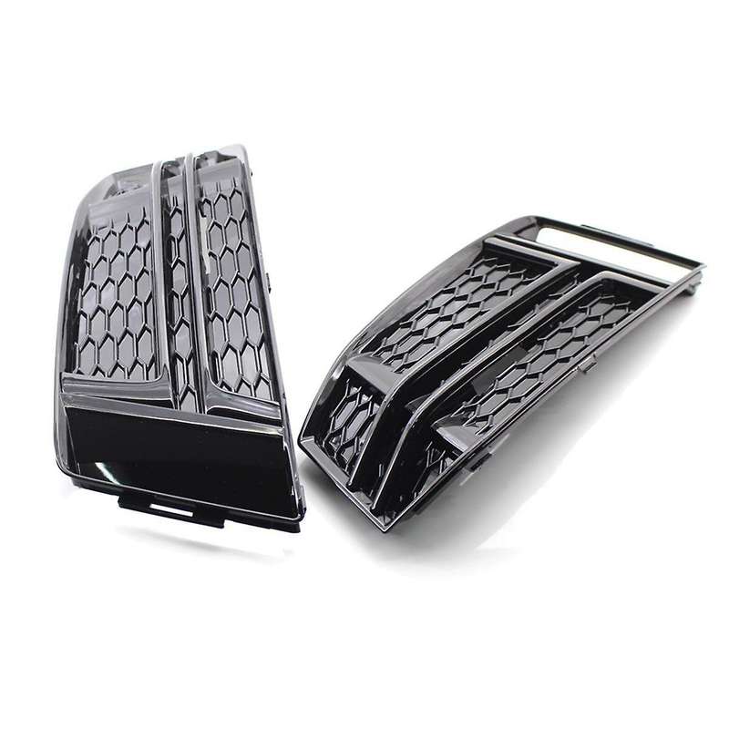 1 Pair Front Fog Light Cover Bumper Grille for A4 B9 16-18 Car Grill 8W0807681F 8W0807682F