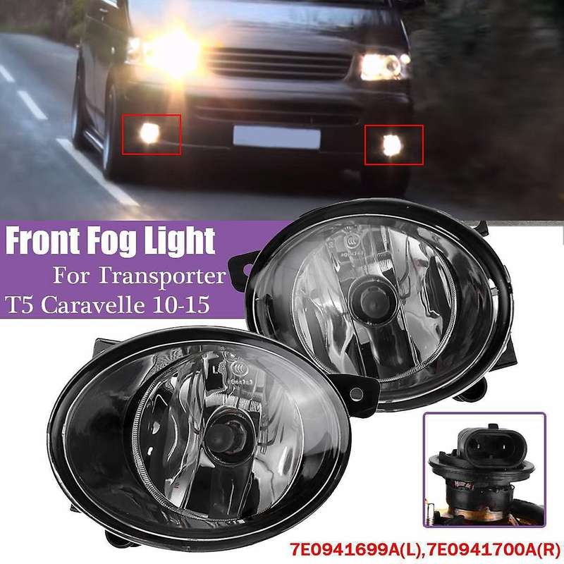 1 Pair Front Fog Light Assembly without Bulb for Transporter T5 2010-2015 7E0941699A, 7E0941700A