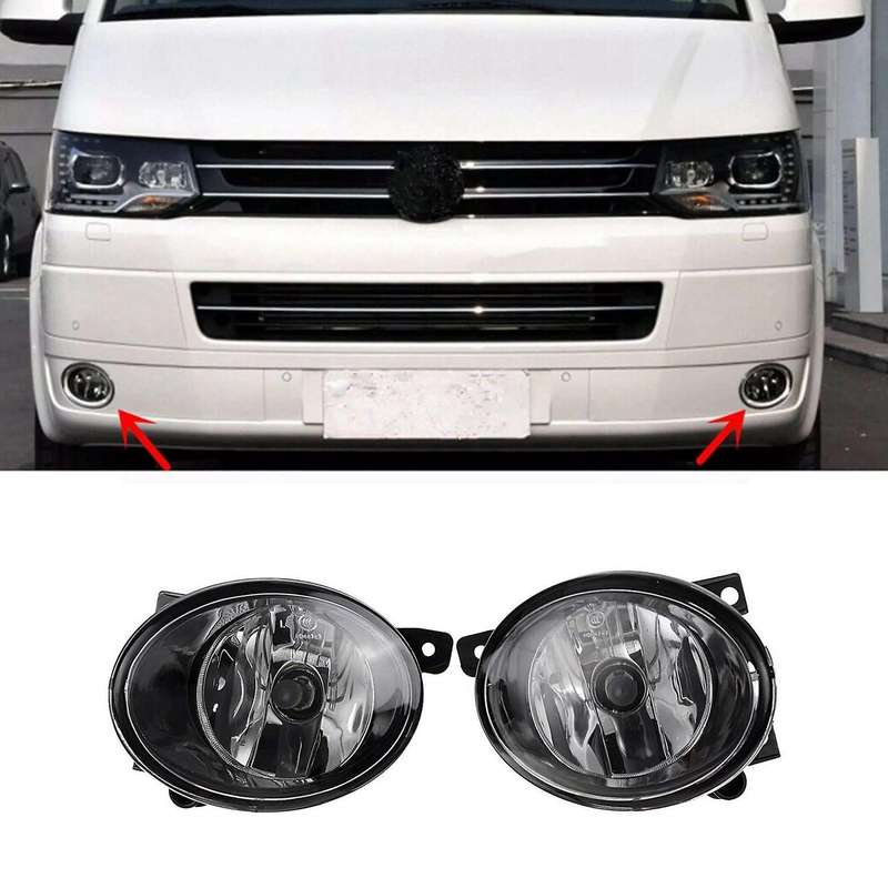 1 Pair Front Fog Light Assembly without Bulb for Transporter T5 2010-2015 7E0941699A, 7E0941700A