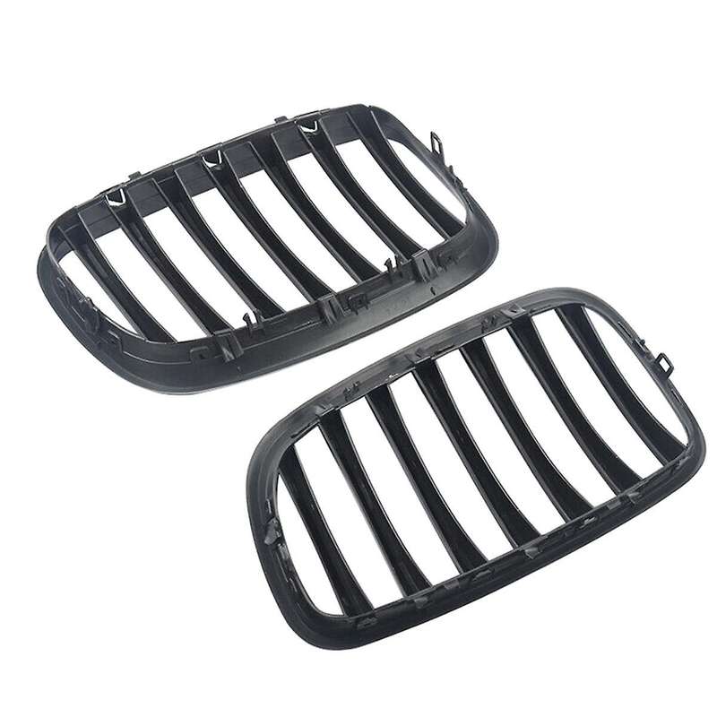 1 Pair Front Hood Kidney Grille Grill for X5 X6 E70 E71 2007-2013 Glossy Black 51137157687 511371576