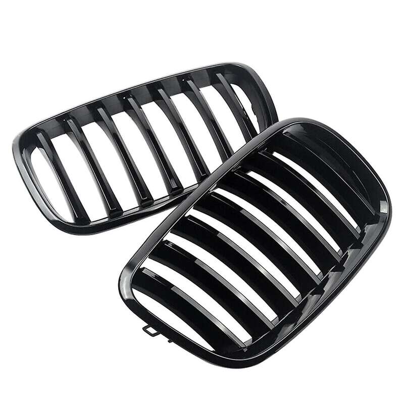 1 Pair Front Hood Kidney Grille Grill for X5 X6 E70 E71 2007-2013 Glossy Black 51137157687 511371576