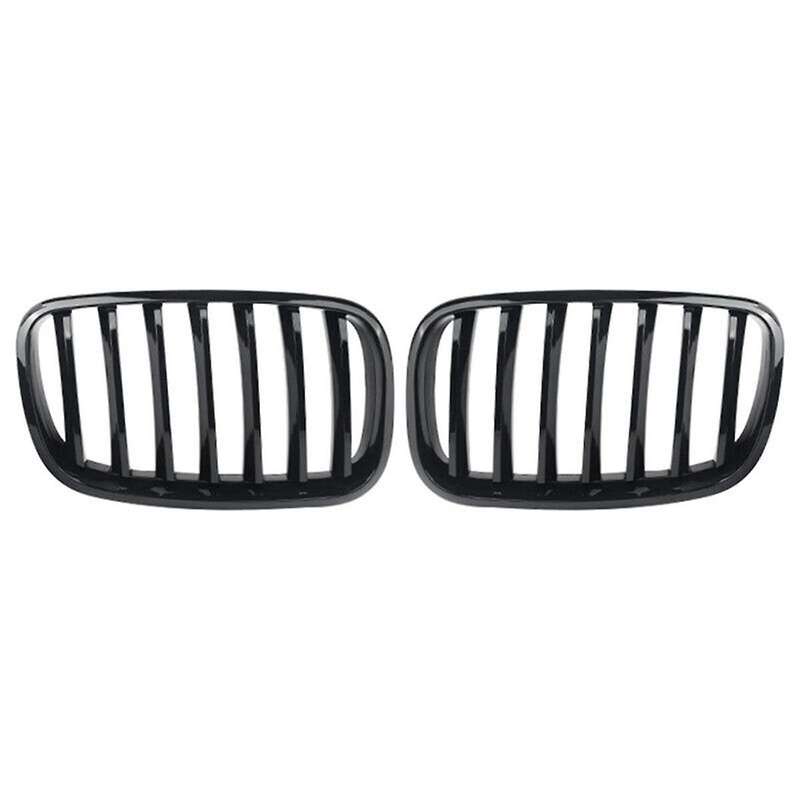 1 Pair Front Hood Kidney Grille Grill for X5 X6 E70 E71 2007-2013 Glossy Black 51137157687 511371576