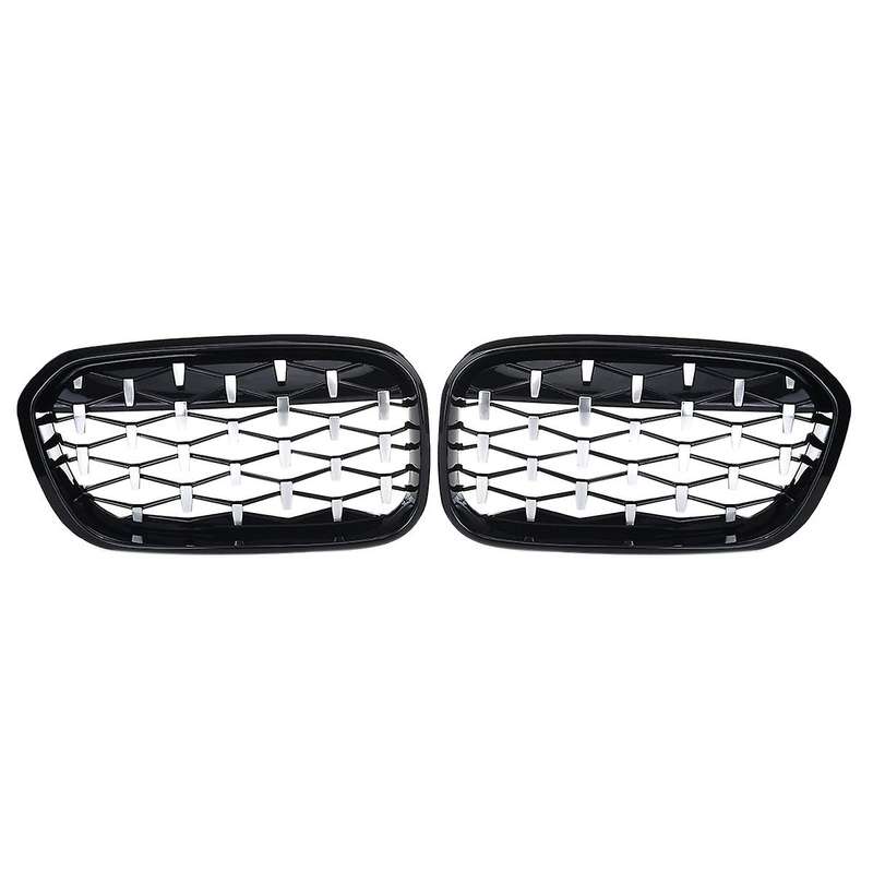 1 Pair Front Kidney Diamond Style Grille Diamond Meteor Grills for - 1 Series F20 2015-2017 Racing G