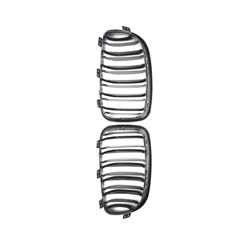 1 Pair Front Kidney Grille for E87 Carbon Fiber Double Line Left Right Front Grills Frame Trim