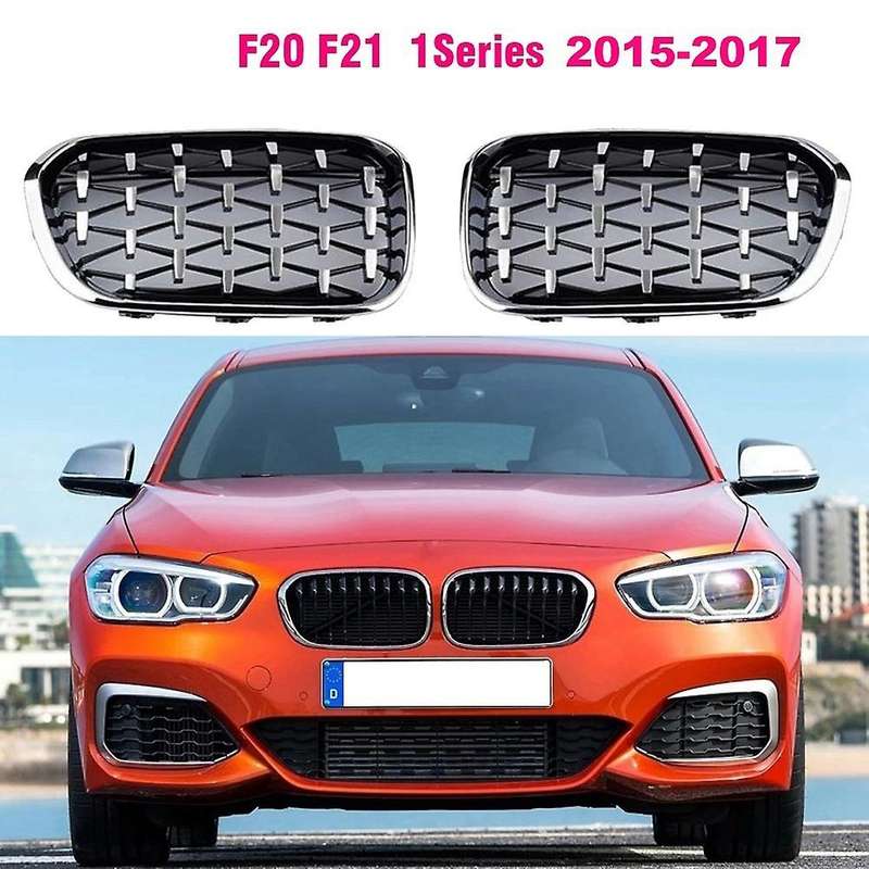 1 Pair Front Kidney Diamond Style Grille Diamond Meteor Grills for - 1 Series F20 2015-2017 Racing G