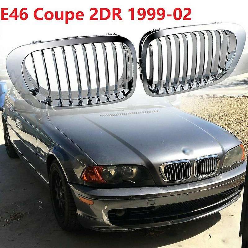 1 Pair Front Kidney Grill Grille Chrome for - E46 325Ci 330Ci 3 Series Coupe 2DR 1999-2002