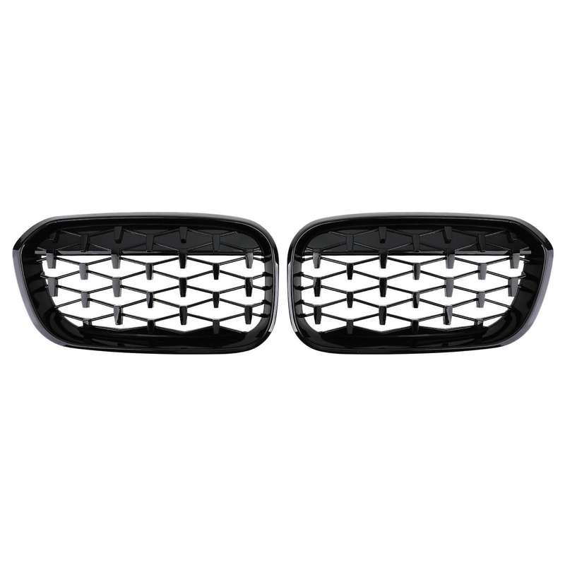 1 Pair Front Kidney Diamond Style Grille Diamond Meteor Grills for - 1 Series F20 2015-2017 Racing G