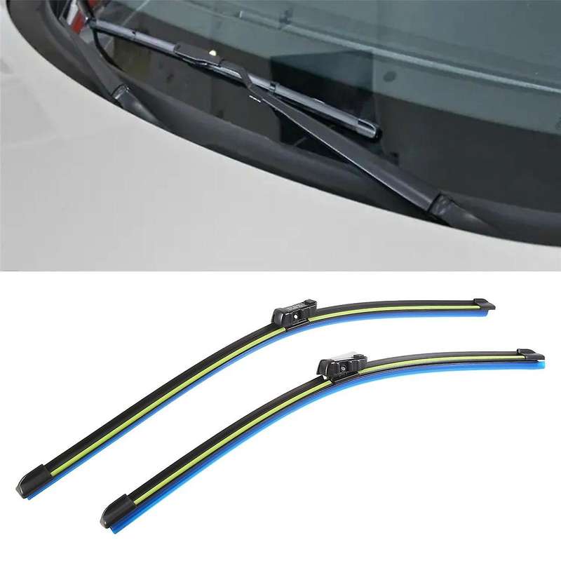 1 Pair Front Windshield Wiper Blades with Reflective Strips for 2014-2023 Windscreen Window Accessor