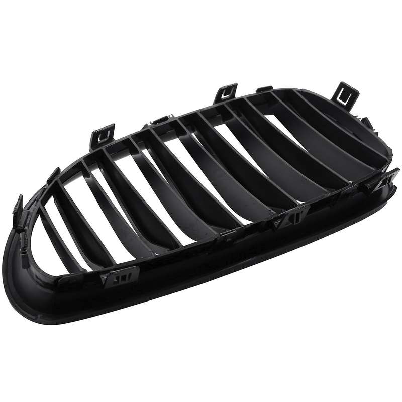 1 Pair Gloss Black Front Kidney Double Slat Double Line Grille for E60 E61 5 Series 2003-2010 Car A