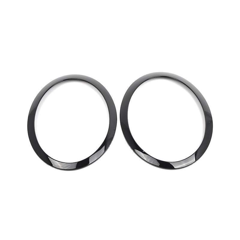 1 Pair Headlight Trim Ring Glossy Black for R50 R52 R53 2001-2006 63126917835 63126917836