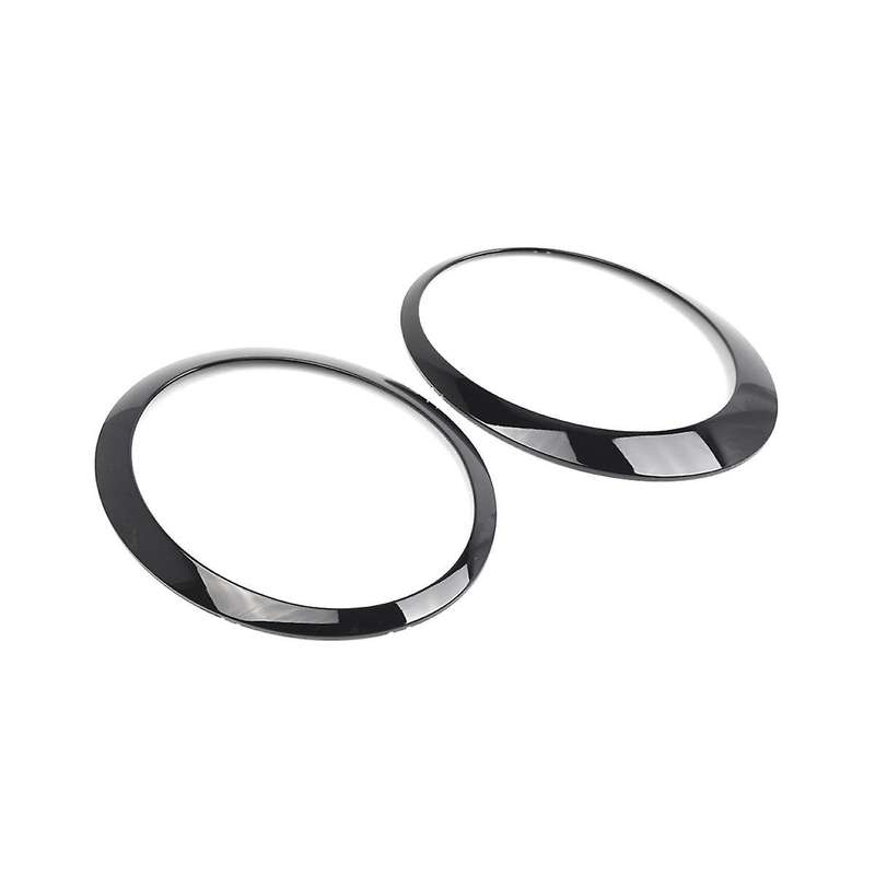 1 Pair Headlight Trim Ring Glossy Black for R50 R52 R53 2001-2006 63126917835 63126917836