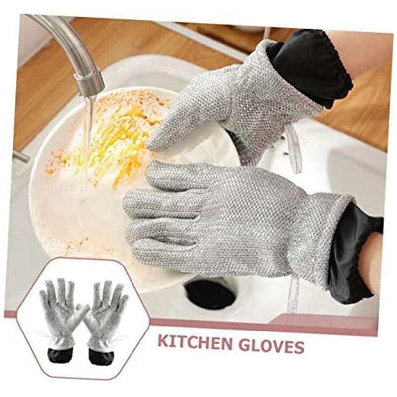 1 Pair Household Dusting Gloves Dish Washing Gloves Cleaning Gloves Medium Plate Dish Towel Cutters