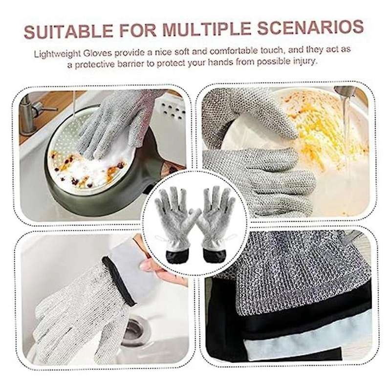 1 Pair Household Dusting Gloves Dish Washing Gloves Cleaning Gloves Medium Plate Dish Towel Cutters