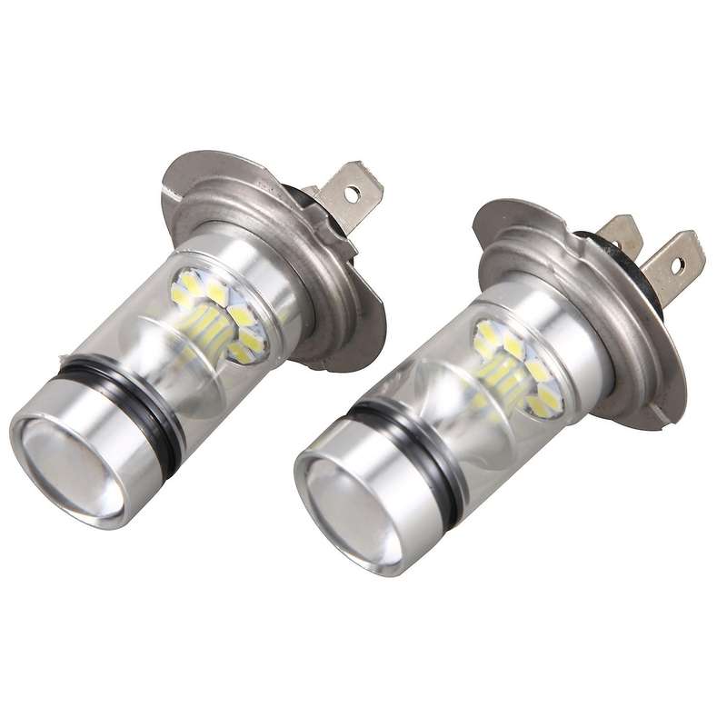 1 Pair High LED H7 Bulb 100W 20LED Car Fog Light Lamp Headlights 6000K White