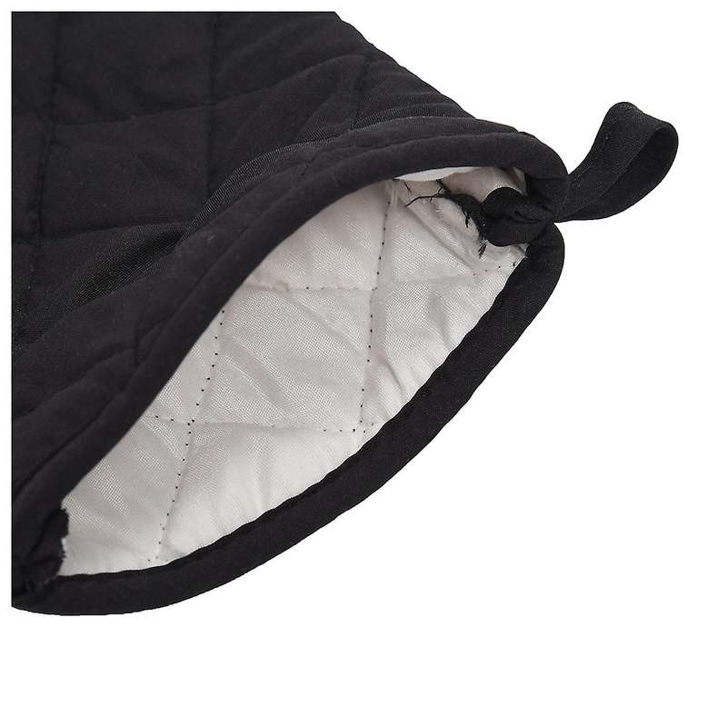 1 Pair Kitchen Craft Heat Resistant Cotton Oven Glove Pot Holder Baking Cooking Mitts Black