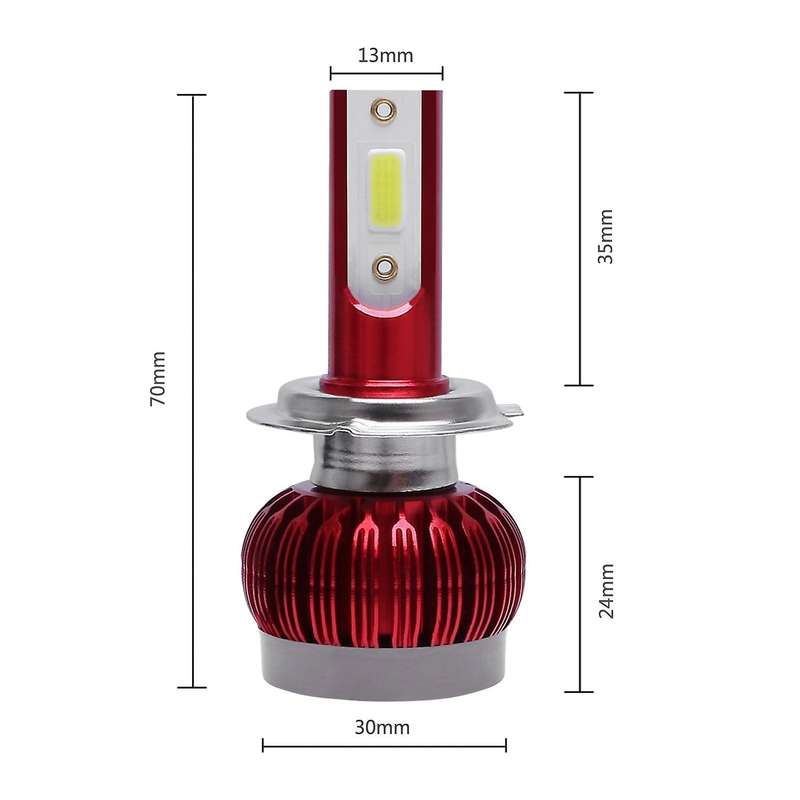 1 Pair LED Car Light Bulbs 10000LM 70W Headlight Auto Led Head Light Lamps 6500K Cold White(H7)