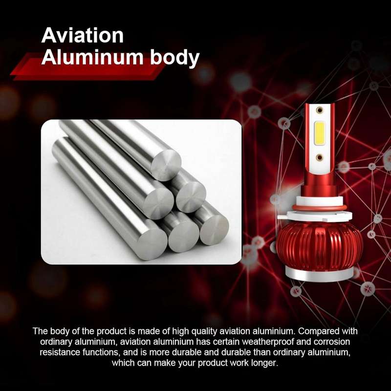 1 Pair LED Car Light Bulbs 10000LM 70W Headlight Auto Led Head Light Lamps 6500K Cold White(H11/H9/H