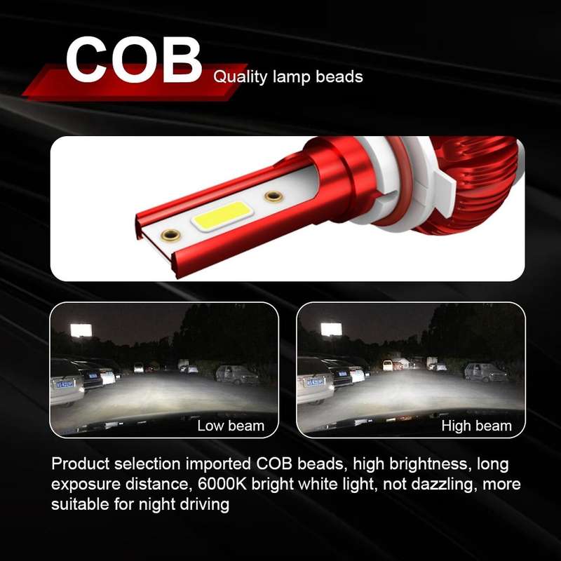 1 Pair LED Car Light Bulbs 10000LM 70W Headlight Auto Led Head Light Lamps 6500K Cold White(H11/H9/H