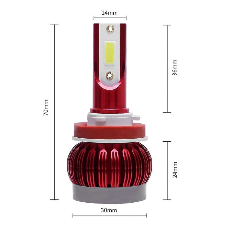 1 Pair LED Car Light Bulbs 10000LM 70W Headlight Auto Led Head Light Lamps 6500K Cold White(H11/H9/H