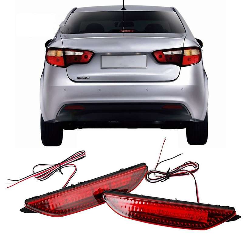 1 Pair LED Car Rear Bumper Reflector Light Tail Brake Stop Warning Lamp for K2 Sedan 2011-2014 Car A