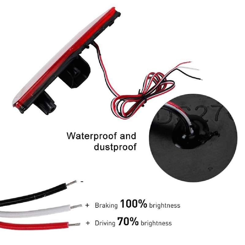 1 Pair LED Car Rear Bumper Reflector Light Tail Brake Stop Warning Lamp for K2 Sedan 2011-2014 Car A
