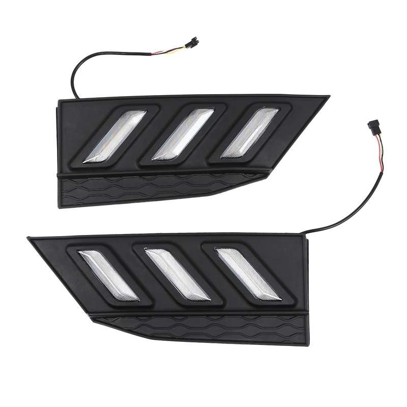 1 Pair LED DRL for 2019 2020 Sedan with Moving Signal Led Fog Lamp Cover Daytime Running Light